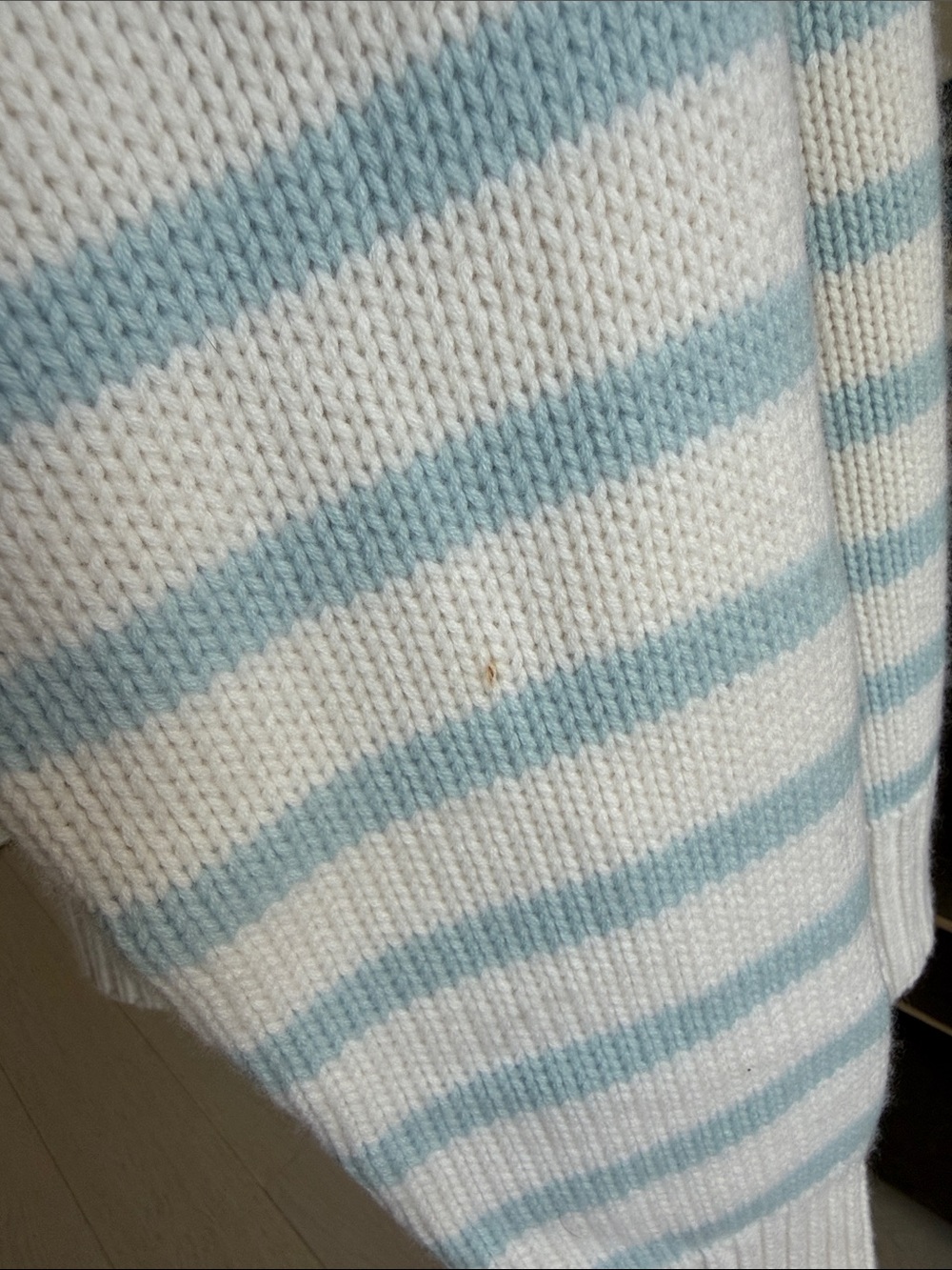 La Ligne Marin Sweater Size XL STRIPED CREAM/PERIWINKLE - Picture 6 of 11